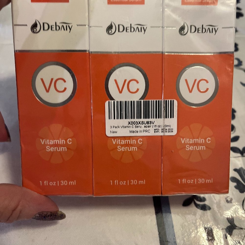 Debaiy VC Organic Vitamin C Facial Serum, 3 PACK, 1 fl oz each, Exp 09/26